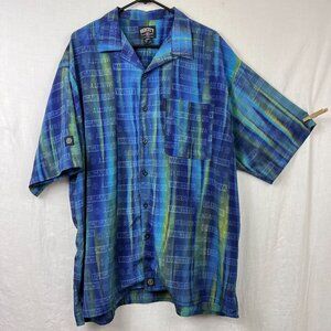 Vintage Y2K Varcity No Joke Button Up Shirt Mens XL Oversized Baggy 00s Holo